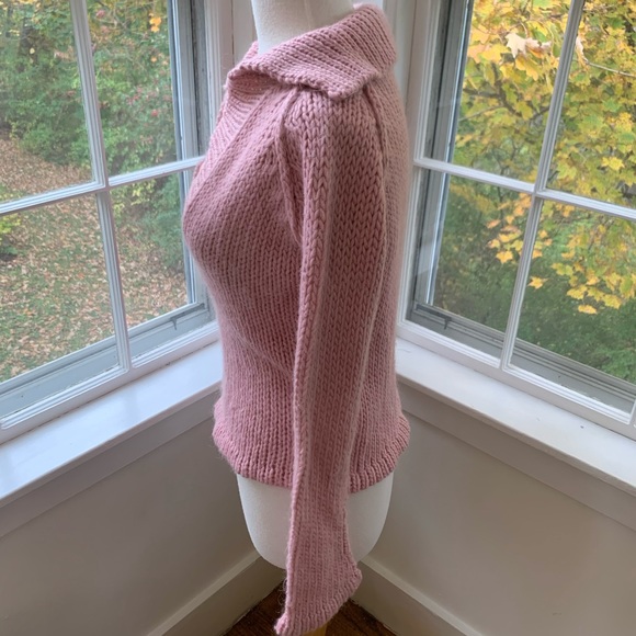 LAURIE B. soft mohair blend Vneck with collar - Picture 5 of 7